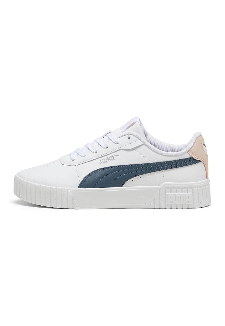 Pantofi sport de piele si piele ecologica Carina 2.0, Alb/Albastru inchis/Roz pal