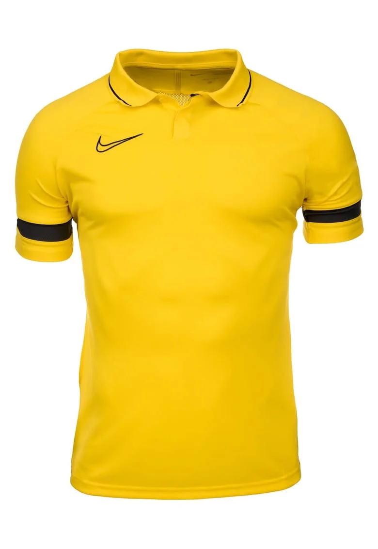 Tricou polo DF Academy21,  Poliester, Galben/Negru
