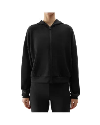 Hanorac dama 4F F1002, negru, material modal, croiala obisnuita