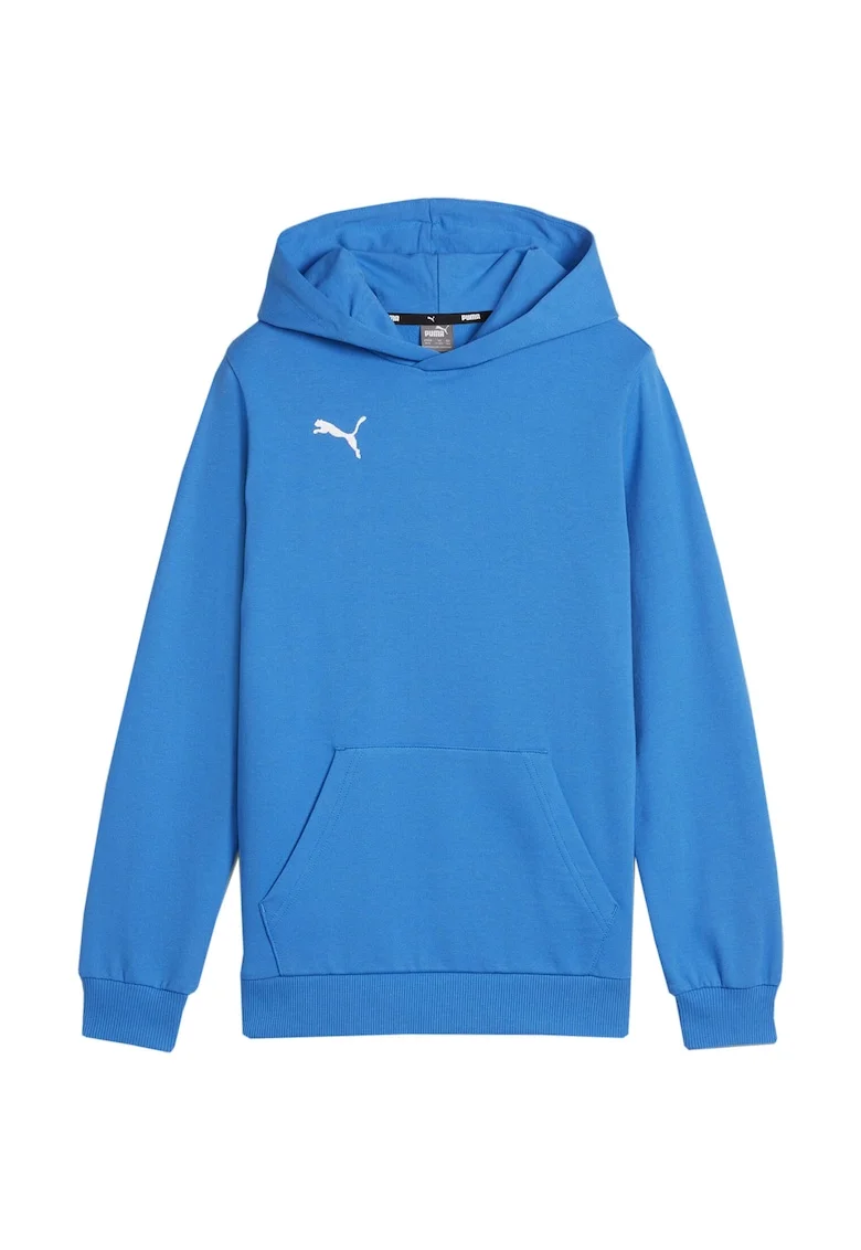 Hanorac copii Puma Team Goal Casuals, albastru, bumbac, gluga mare, buzunar mare