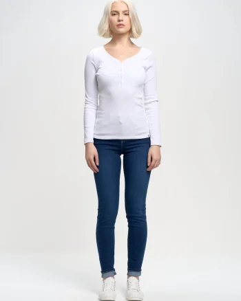 Bluza Henley din amestec de bumbac NATHALIE 101,