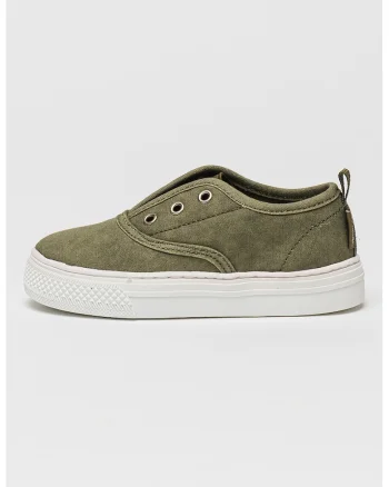 Tenisi cu model uni si sireturi, Kaki inchis