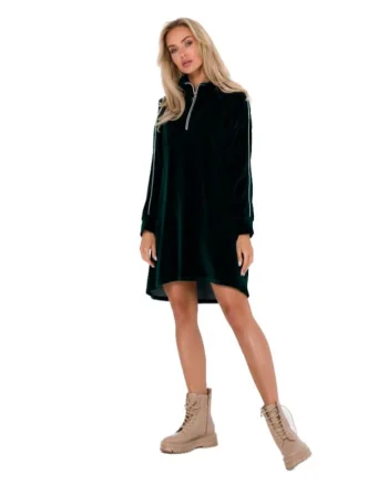 Rochie dama asimetrica, Made of Emotion, Satou, Verde