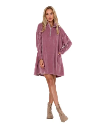 Rochie dama asimetrica, Made of Emotion, Satou, Roz murdar