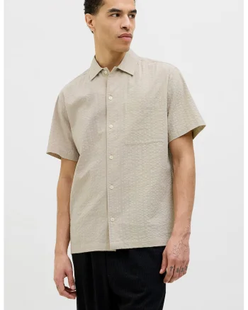 Camasa texturata relaxed fit, Bej