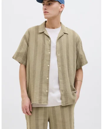 Camasa relaxed fit din bumbac, Maro nisip