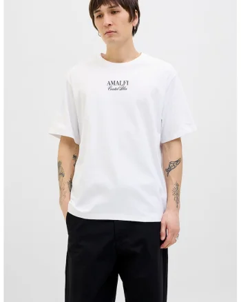 Tricou regular fit din bumbac cu imprimeu grafic pe partea din spate, Alb