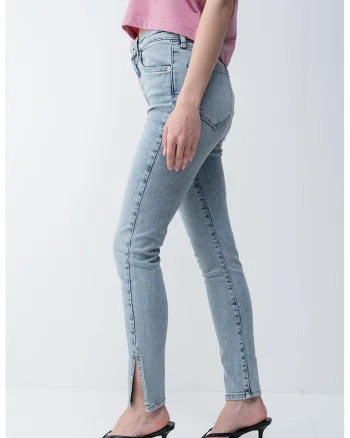 Blugi slim fit, Albastru deschis melange