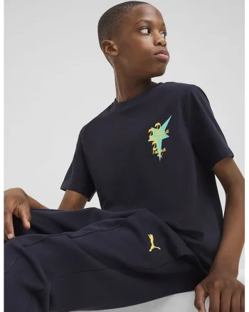 Tricou din bumbac cu imprimeu pe partea din spate, Albastru ultramarin/Galben pai