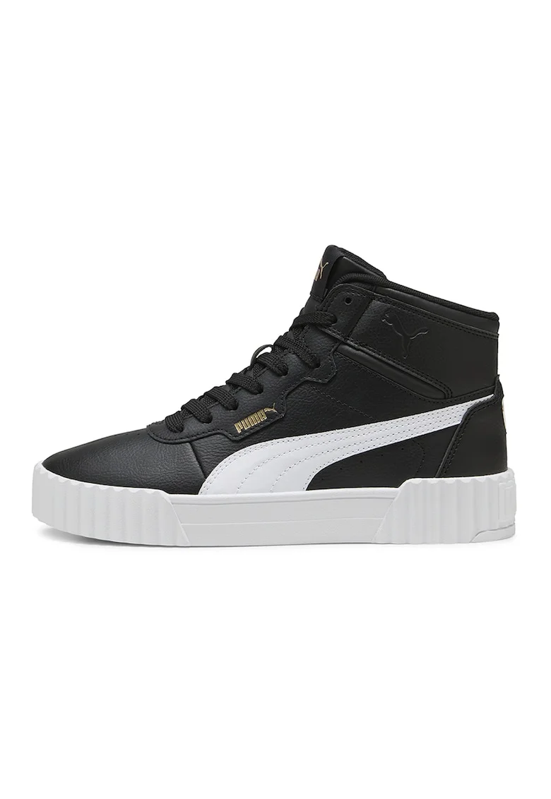 Pantofi sport mid-high din piele Carinna 3.0, Alb/Auriu/Negru