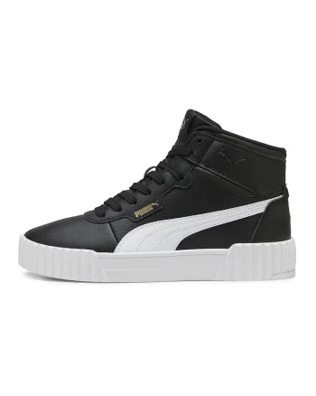 Pantofi sport mid-high din piele Carinna 3.0, Alb/Auriu/Negru