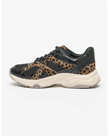 Pantofi sport din piele cu insertii din plasa, Leo
