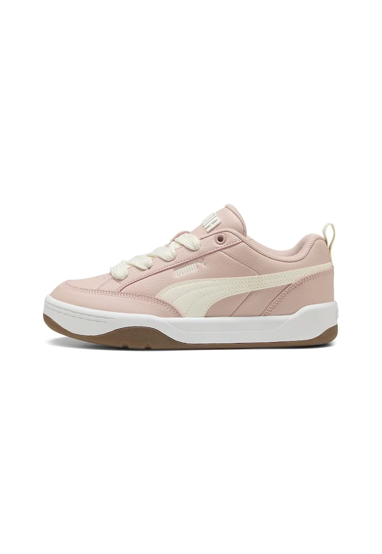 Pantofi sport de piele ecologica Park Lifestyle, Alb/Roz pal