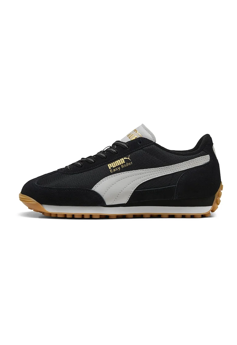 Pantofi sport unisex cu insertii din piele Easy Rider, Negru/Gri deschis