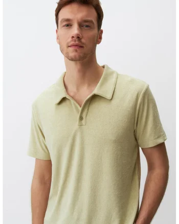 Tricou polo uni, Bej