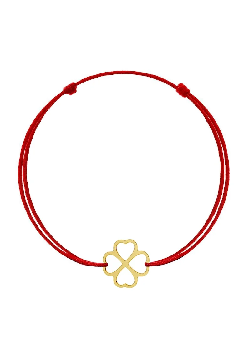 Bratara Kabbalah cu pandantiv din Aur 585 - 14K - Clover