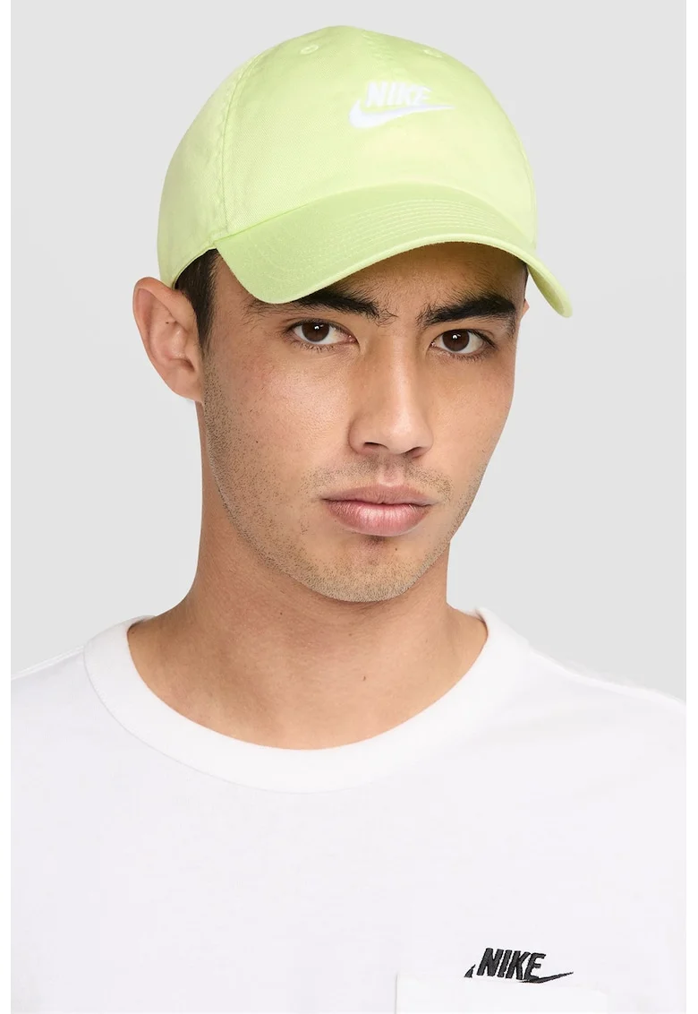 Sapca ajustabila unisex cu logo brodat Fly, Alb/Galben pal