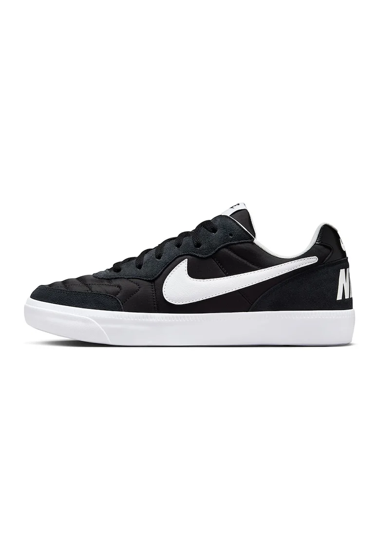 Pantofi sport de piele intoarsa cu garnituri din material textil Tiempo, Alb/Negru