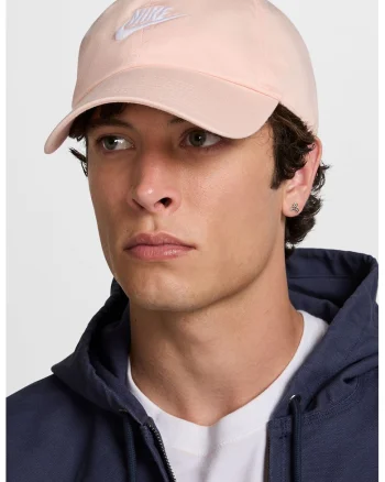 Sapca ajustabila unisex cu logo brodat Fly, Alb/Roz pal