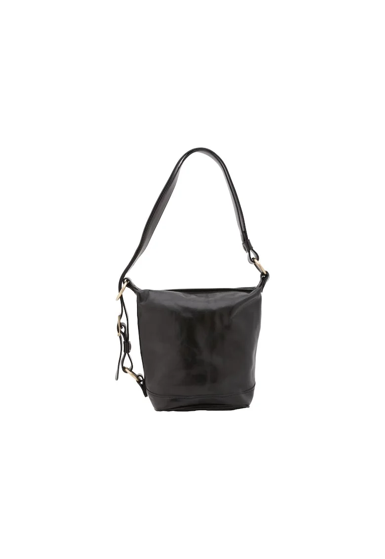Geanta bucket de piele, Negru