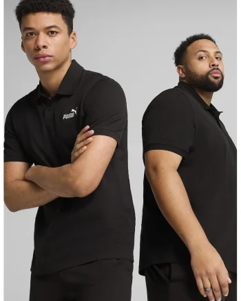 Tricou polo cu broderie logo, Negru