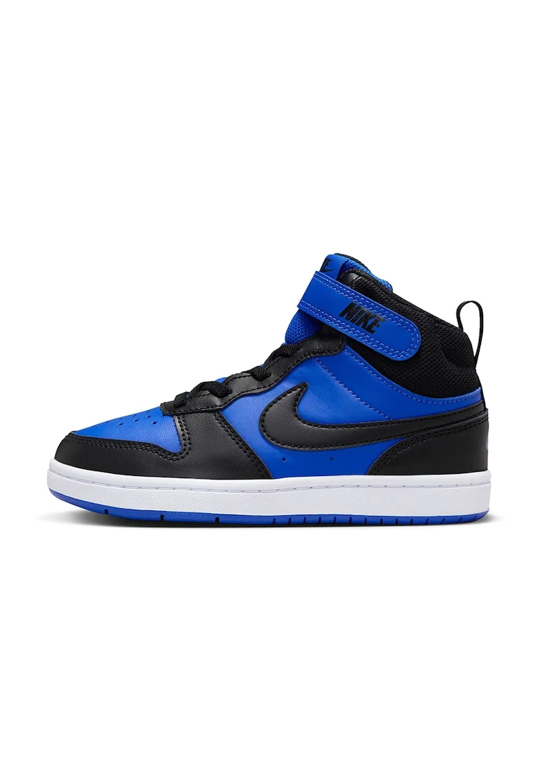 Pantofi sport mid-high cu insertii din piele Court Borough 2, Negru/Albastru royal