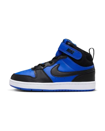Pantofi sport mid-high cu insertii din piele Court Borough 2, Negru/Albastru royal