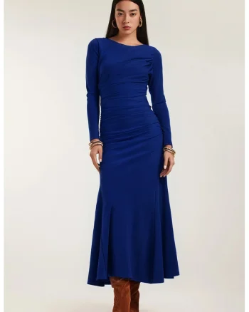 Rochie cu maneci lungi Agua, Albastru royal