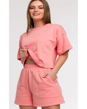 Pantaloni scurti cu buzunare,, Coral