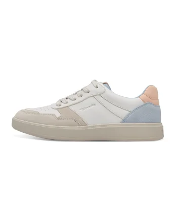 Pantofi sport cu garnituri de piele intoarsa, Alb murdar/Albastru deschis/Grej