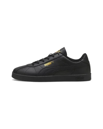 Pantofi sport Club II unisex de piele ecologica cu logo, Negru