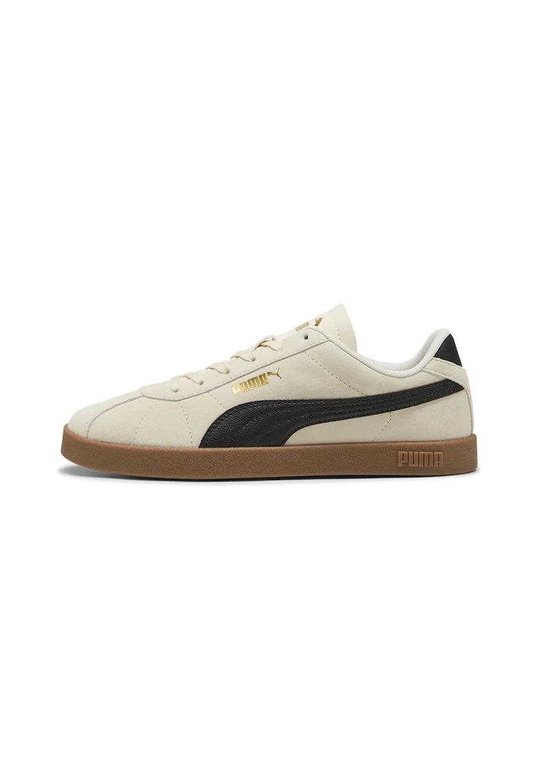 Pantofi sport Club II Intense unisex de piele intoarsa, Negru/Maro nisip