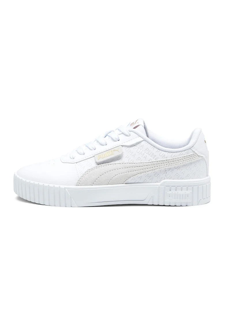 Pantofi sport de piele cu garnituri din piele intoarsa Carina 2.0 Logobsession, Alb/Alb murdar