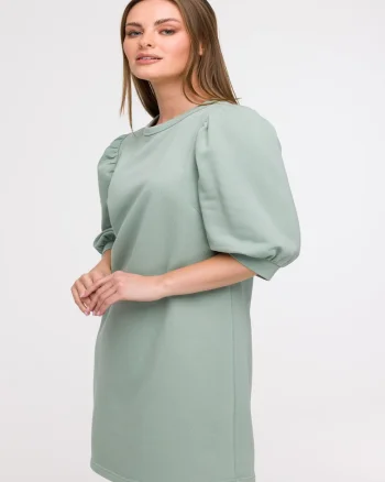 Rochie din trening cu maneci bufante,