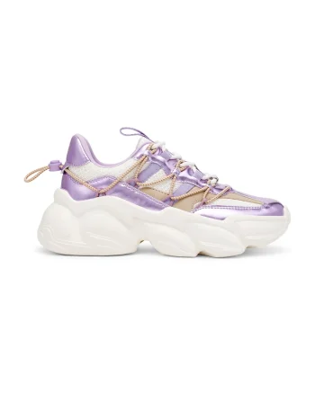 Pantofi sport cu aspect masiv si insertii de plasa Spectator, Alb/Lila