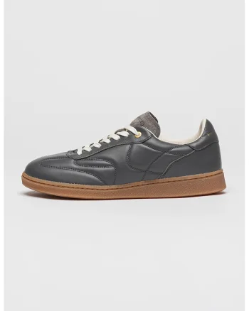 Pantofi sport de piele cu talpa plata, Gri