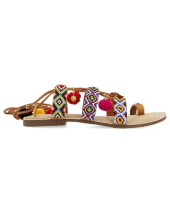 Sandale decorate cu margele Dyani, Multicolor
