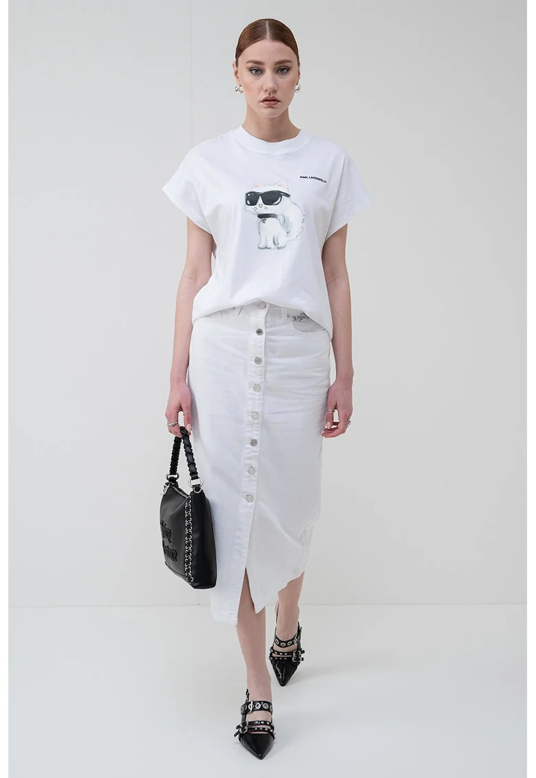 Tricou supradimensionat de bumbac organic, Alb/Negru/Piersica