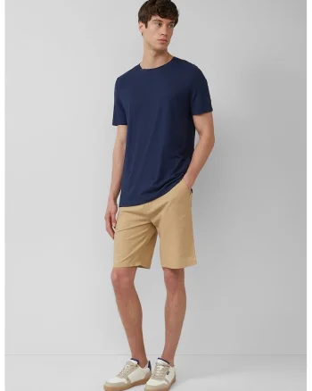 Pantaloni scurti de in si bumbac, Maro nisip
