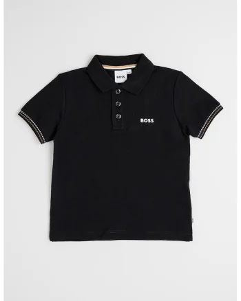 Tricou polo din amestec de bumbac cu croiala regular-fit, Negru