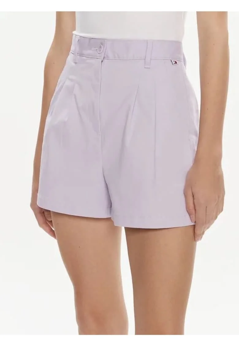 Pantaloni scurti din bumbac, cu talie inalta Claire