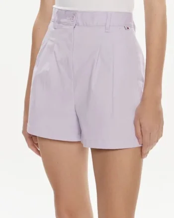 Pantaloni scurti din bumbac, cu talie inalta Claire