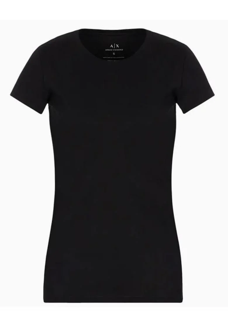 Tricou slim fit cu decolteu la baza gatului