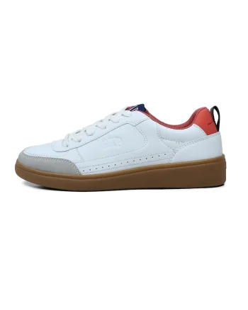 Pantofi sport colorblock cu sireturi, Coral/Alb murdar