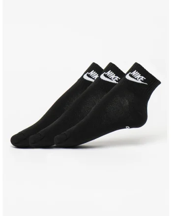 Set de sosete scurte unisex cu logo Essential - 3 perechi, Negru