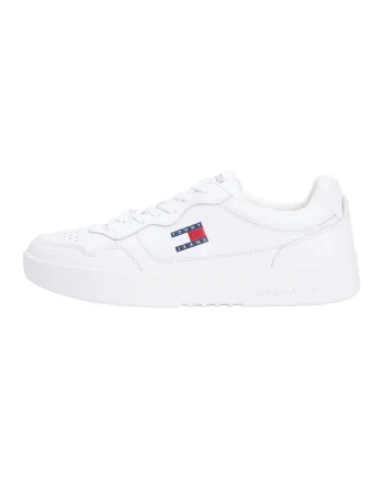 Pantofi sport din piele cu garnituri contrastante, Alb optic