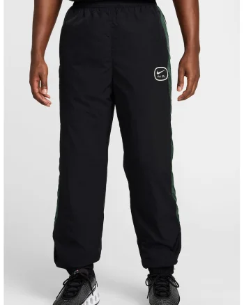 Pantaloni de trening cu talie inalta, Alb/Negru