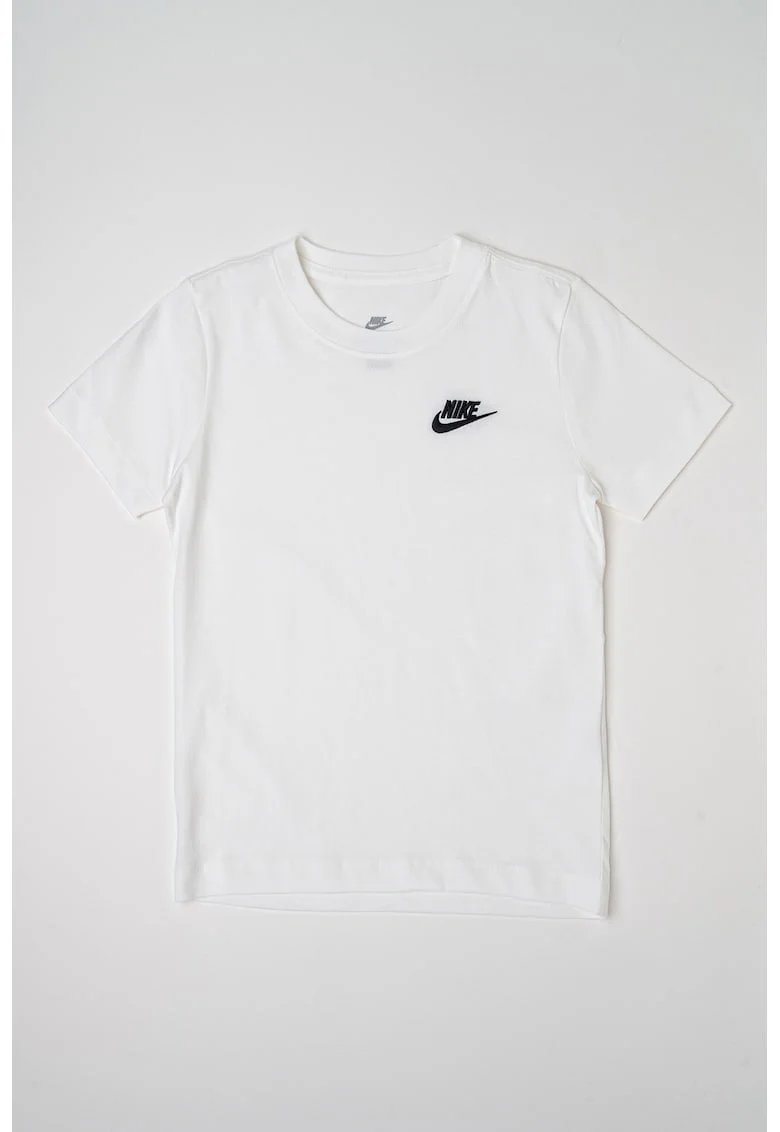Tricou din bumbac cu decolteu la baza gatului Futura, Alb