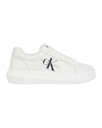 Pantofi sport din piele cu logo, Alb murdar