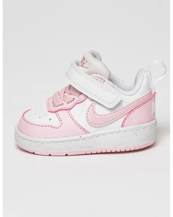 Pantofi sport Court Borough cu inchidere velcro, Alb/Roz